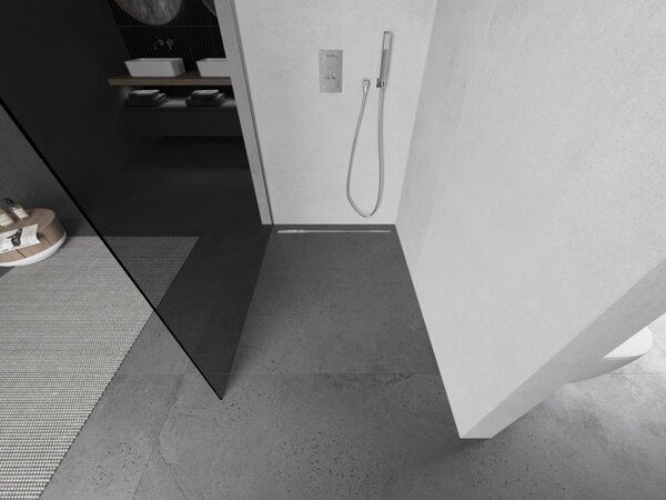 Mexen Kioto L, Walk-In zuhany paraván 70 x 200 cm, 8mm szürke üveg, króm profil, 800-070-103-01-40