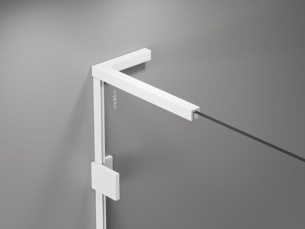 Mexen Lunar L kádparaván, 1-szárnyú, 80 x 150 cm, átlátszó, fehér - 897L-080-000-20-00