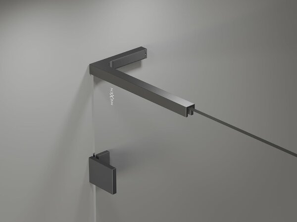 Mexen Lunar L 1-szárnyú fürdőkádparaván 90 x 150 cm, átlátszó, gun metal - 897L-090-000-95-00
