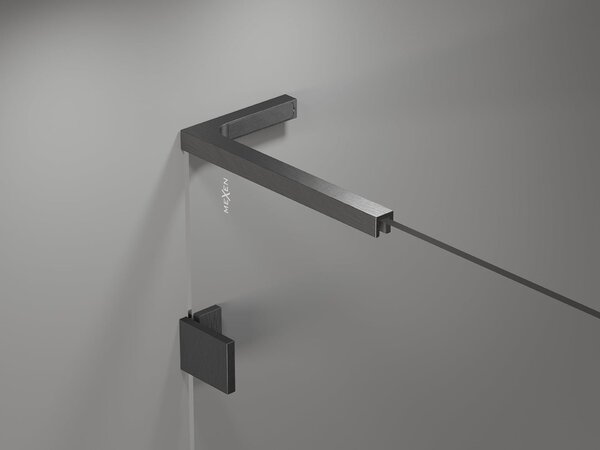 Mexen Lunar L kádparaván 1-szárnyú 70 x 150 cm, átlátszó, gun gray csiszolt - 897L-070-000-66-00