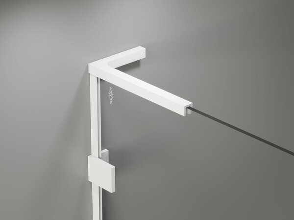 Mexen Lunar L egyoldalas kádparaván 1-szárnyú 100 x 150 cm, átlátszó, fehér - 897L-100-000-20-00