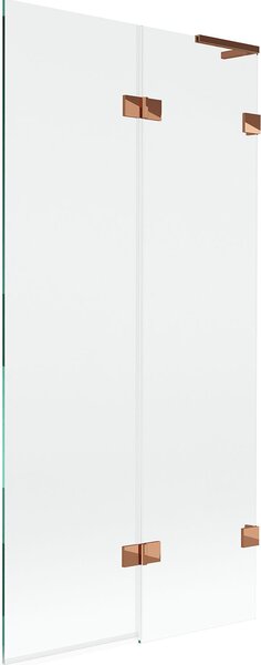 Mexen Lunar L kádparaván 2 szárnyas jobbos 90 x 150 cm, átlátszó, rózsaarany - 897L-090-100-60-00-P