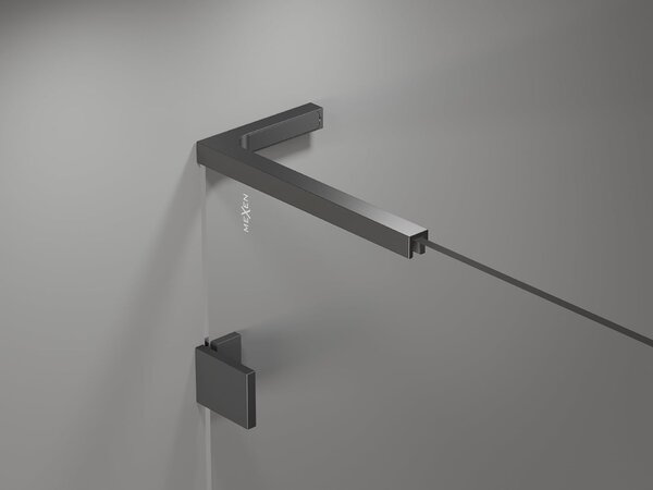 Mexen Lunar L kádparaván, kétszárnyú bal 90 x 150 cm, átlátszó, gun metal - 897L-090-100-95-00-L
