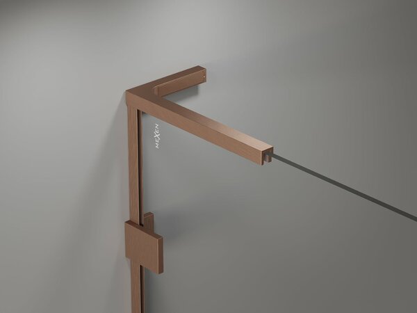 Mexen Lunar L egyoldalas fürdőkád paraván 70 x 150 cm, átlátszó, csiszolt réz - 897L-070-000-65-00