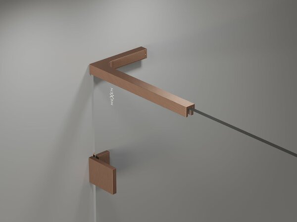 Mexen Lunar L egyoldalas fürdőkád paraván 70 x 150 cm, átlátszó, csiszolt réz - 897L-070-000-65-00