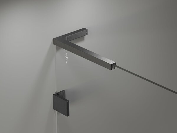 Mexen Lunar L fürdőkád paraván 2-szárnyas bal 120 x 150 cm, átlátszó, gun gray csiszolt - 897L-120-100-66-00-L