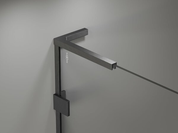 Mexen Lunar L fürdőkád paraván 2-szárnyas bal 120 x 150 cm, átlátszó, gun gray csiszolt - 897L-120-100-66-00-L