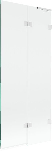 Mexen Lunar L kádparaván kétszárnyú jobb 80 x 150 cm, átlátszó, fehér - 897L-080-100-20-00-P
