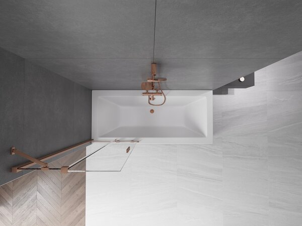Mexen Velar, 2 szárnyas eltolható kádparaván 70 x 150 cm, 8mm átlátszó üveg, rézmatt, 896-070-000-01-65