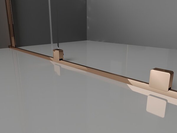 Mexen Velar, zuhany paraván tolóajtóval Walk-in 85 x 200 cm, 8 mm-es matt üveg, rózsaszín arany, 871-085-000-33-60
