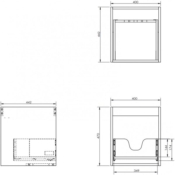 Mexen Box-A, fali szekrény 40 cm, 1 fiók, grafit matt, 91AX0-0400-470-1-66