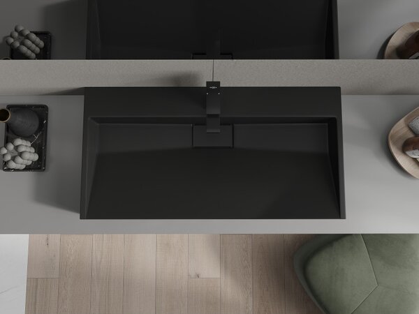 Mexen Ava, munkalap mosogató konglomerátumból 1/O 90 x 46 cm, fekete matt, 23018071