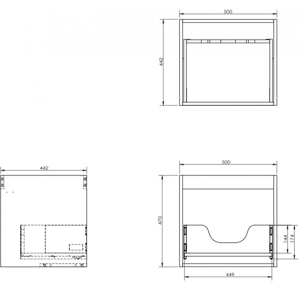 Mexen Box-A, fali szekrény 50 cm, 1 fiók, diófa, 91AX0-0500-470-1-86