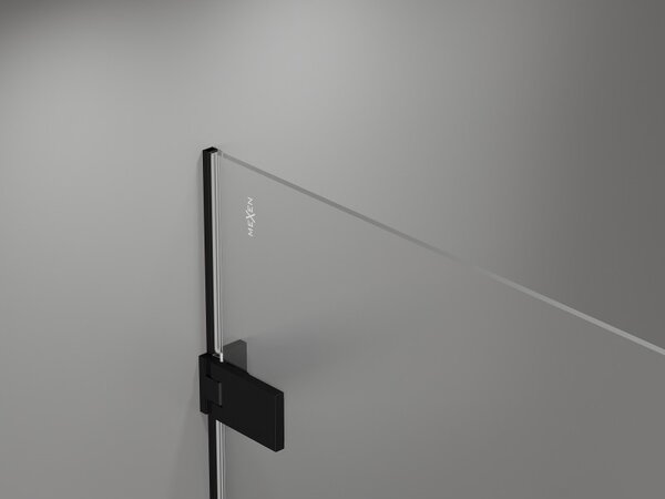 Mexen, Mexen Lunar-F harmonikaajtó bal oldali zuhanykabinhoz 60 cm, átlátszó, fekete - 836-060-000-70-00-L