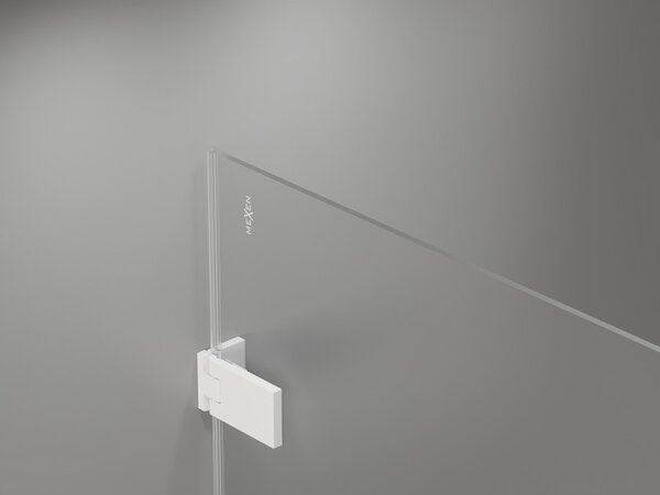Mexen Lunar-F, jobbos harmonikaajtó zuhanykabinhoz 110 cm, 8 mm-es átlátszó üveg, fehér profil, 836S-110-050-20-00-P
