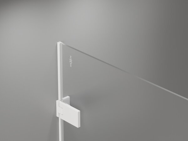 Mexen Lunar-F, jobbos harmonikaajtó zuhanykabinhoz 110 cm, 8 mm-es átlátszó üveg, fehér profil, 836S-110-050-20-00-P