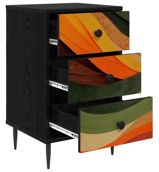 VidaXL Éjjeliszekrény BONN 2 db Fekete Tölgy 36 x 33 x 61 cm