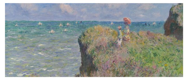 Kép - Claude Monet, Cliff Walk at Pourville, reprodukciók (120x50 cm)
