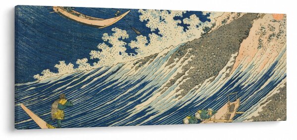Kép - Katsushika Hokusai, Fishing Boats at Choshi in Shimosa (Soshu Choshi) , reprodukciók (120x50 cm)
