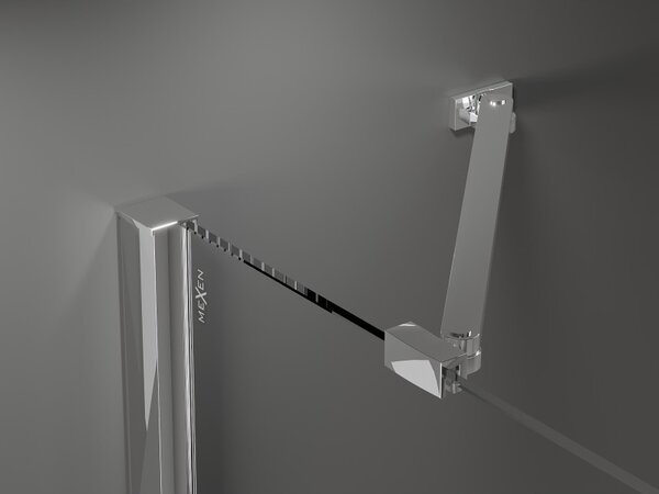 Mexen Velar Duo, tolózuhanyajtó nyitáshoz 140 cm, 8mm szürke üveg, króm, 871-140-000-42-01