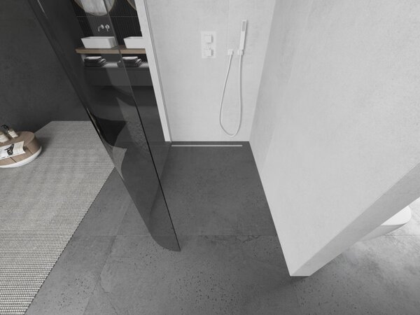 Mexen Kioto, lekerekített zuhanyparaván 90 x 200 cm, 8 mm átlátszó üveg, fehér profil, 800-080-101-20-06