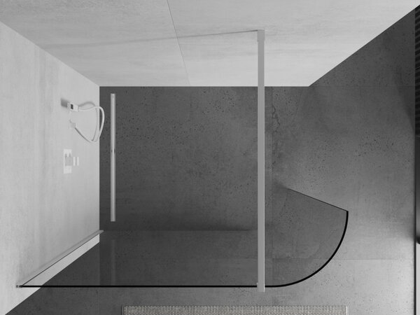 Mexen Kioto, lekerekített zuhanyparaván 90 x 200 cm, 8 mm átlátszó üveg, fehér profil, 800-080-101-20-06