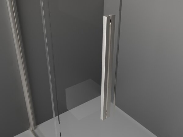 Mexen Velar, zuhany paraván tolóajtóval Walk-in 100 x 200 cm, 8 mm-es matt üveg, csiszolt acél, 871-100-000-33-97