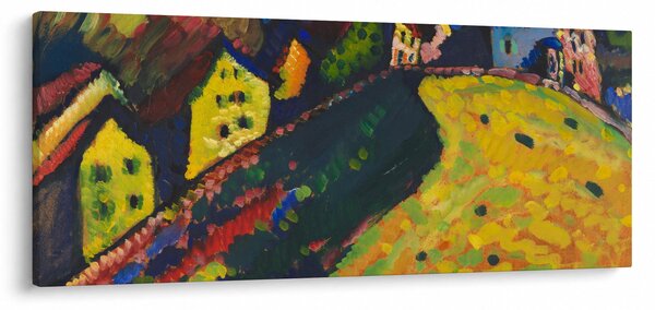 Kép - Vasily Kandinsky, Houses at Murnau, reprodukciók (120x50 cm)