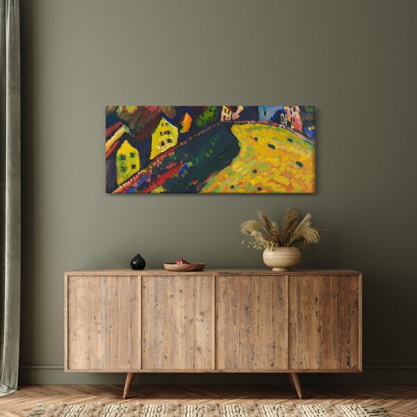 Kép - Vasily Kandinsky, Houses at Murnau, reprodukciók (120x50 cm)