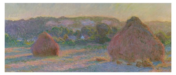 Kép - Claude Monet, Stacks of Wheat (End of Summer) , reprodukciók (120x50 cm)