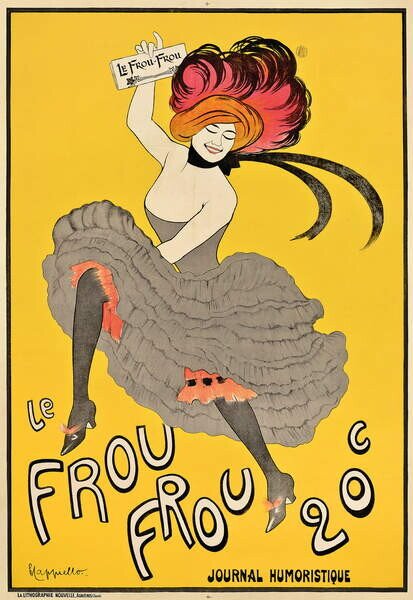 Cappiello, Leonetto - Festmény reprodukció Poster advertising the French journal 'Le Frou Frou', (26.7 x 40 cm)