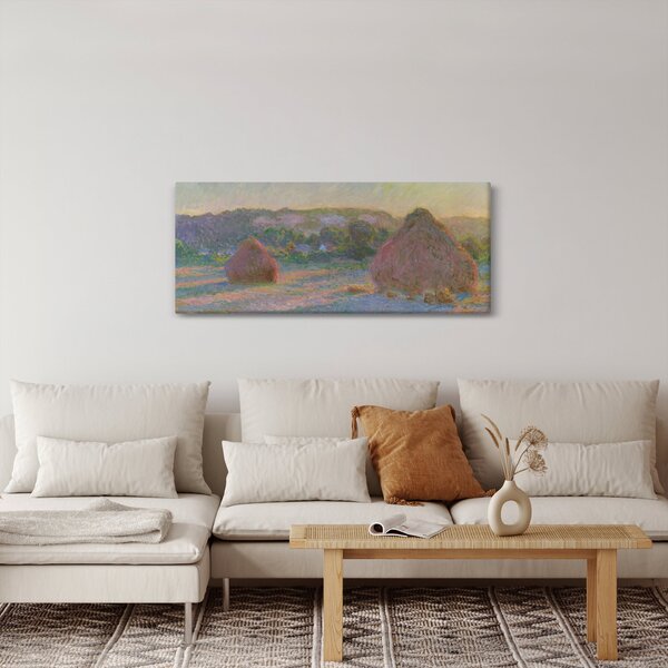 Kép - Claude Monet, Stacks of Wheat (End of Summer) , reprodukciók (120x50 cm)
