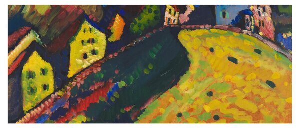 Kép - Vasily Kandinsky, Houses at Murnau, reprodukciók (120x50 cm)