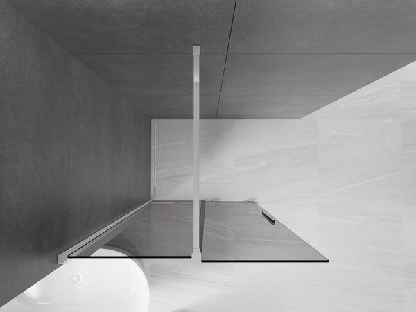 Mexen Velar, zuhany paraván tolóajtóval Walk-in 70 x 200 cm, 8mm szürke üveg, króm, 871-070-000-43-01