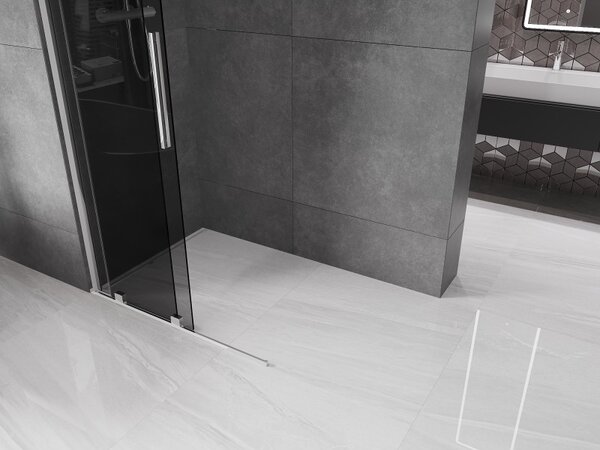 Mexen Velar, zuhany paraván tolóajtóval Walk-in 70 x 200 cm, 8mm szürke üveg, króm, 871-070-000-43-01
