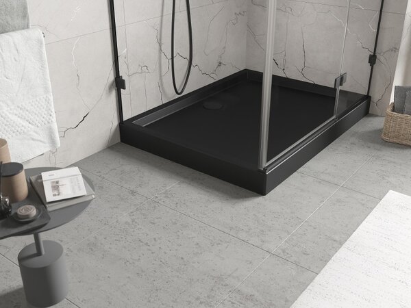 Mexen Flow+, téglalap alakú zuhanytálca 90 x 70 cm, matt fekete, 46R707090H