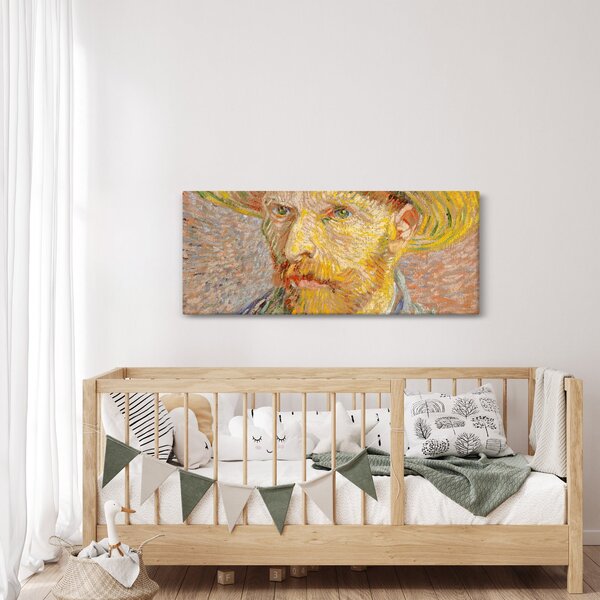 Kép - Vincent van Gogh, Self-Portrait with a Straw Hat (The Potato Peeler), reprodukciók (120x50 cm)