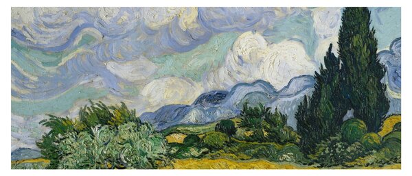 Kép - Vincent van Gogh, Wheat Field with Cypresses, reprodukciók (120x50 cm)