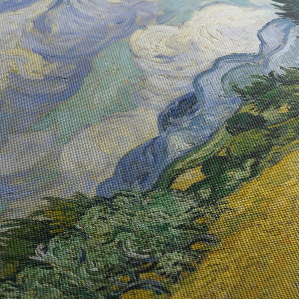Kép - Vincent van Gogh, Wheat Field with Cypresses, reprodukciók (120x50 cm)