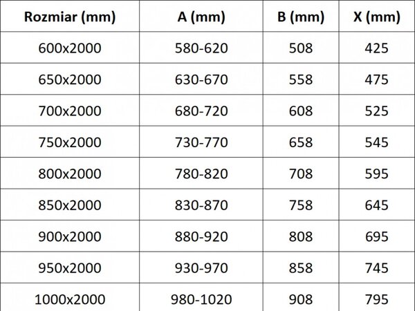 Mexen Exo, egyszárnyú zuhanyajtó 60 cm-re nyitható, 6 mm átlátszó üveg, fekete profil, 8181-060-000-70-00