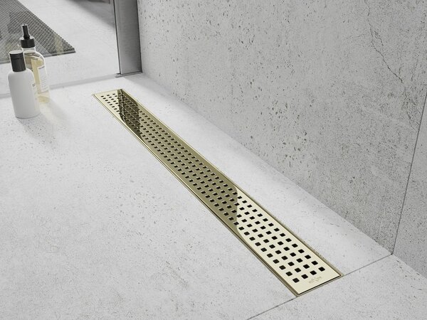 Mexen Flat M08 rozsdamentes acél zuhanyfolyó 50 cm, arany, 1525050-15