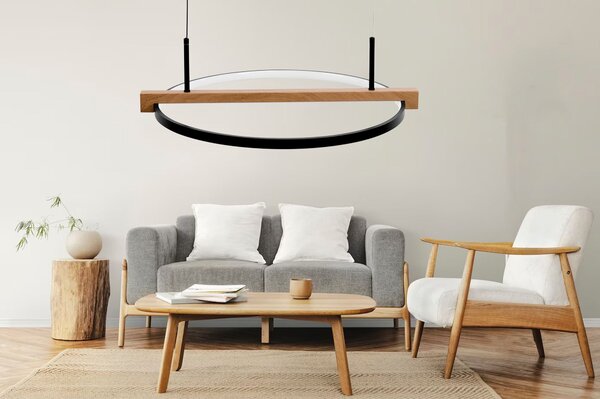 Toolight Szerszámlámpa, LED mennyezeti lámpa 60cm + távirányító APP1530-CP, fekete-barna, OSW-05660