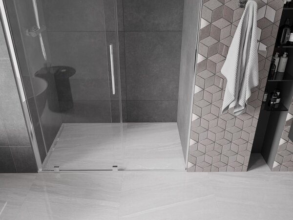 Mexen Velar, nyitható tolóajtó 130x200 cm, 8mm átlátszó üveg, króm profil, 871-130-000-01-01