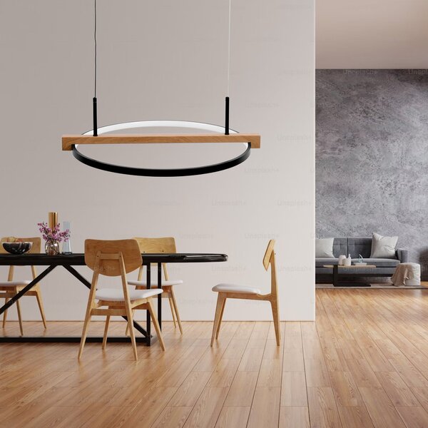 Toolight Szerszámlámpa, LED mennyezeti lámpa 60cm + távirányító APP1530-CP, fekete-barna, OSW-05660