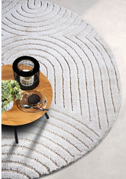 Fehér kerek szőnyeg ø 160 cm Panglao New York White – Elle Decoration