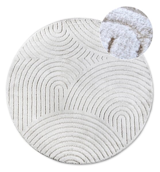Fehér kerek szőnyeg ø 160 cm Panglao New York White – Elle Decoration