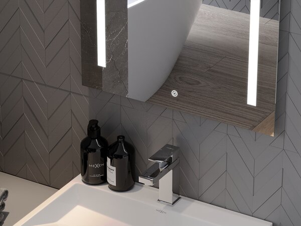Mexen Remi, LED fürdoszobai tükör háttérvilágítással 60x80 cm, 6000K, páramentes, 9804-060-080-611-00