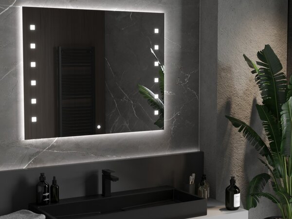 Mexen Ner, LED fürdoszobai tükör háttérvilágítással 100x80 cm, 6000K, páramentes, 9809-100-080-611-00