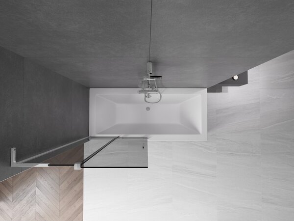 Mexen Velar L, 2 szárnyas eltolható kádparaván 90 x 150 cm, 8mm szürke üveg, króm profil, 896-090-003-41-01