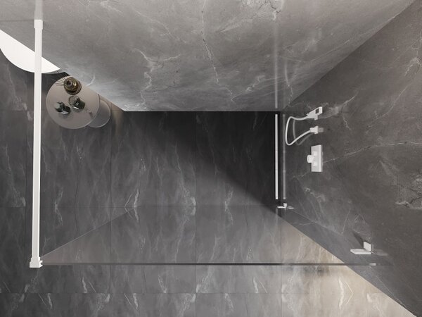 Mexen Lunar zuhanyparaván jobb oldali 90 x 200 cm, 8 mm átlátszó üveg, fehér, 830-090-000-20-00-P